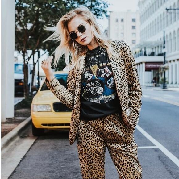 Scotch & Soda Velvet Animal Print Blazer Size Small - Picture 1 of 14